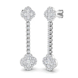 Erkry Gold Clover Diamond Earrings | 1.75ct to 2ct Luxury Elegance
