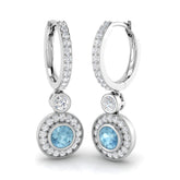 Erlny Aquamarine Gold Diamond Earrings - 1.25ct to 1.5ct Luxury Elegance