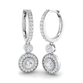 Erloy 1ct Gold Drop & Trilogy Diamond Earrings - Luxury Jewelry