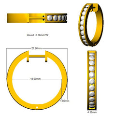 1 Carat D-E/VS Lab Grown Diamond Hoops Earring 9k Yellow Gold Ready To Ship