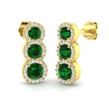 Erjny Emerald Diamond Earrings in Gold - 1.25ct to 1.75ct Luxury