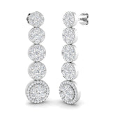 "Erlsy 3ct Gold Drop & Trilogy Diamond Earrings - Luxurious Elegance"