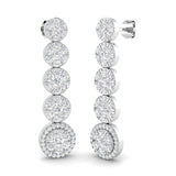 "Erlsy 3ct Gold Drop & Trilogy Diamond Earrings - Luxurious Elegance"