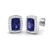 "Nova 2ct Tanzanite Diamond Gold Earrings - Elegant Luxury Jewelry"