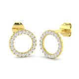 Elegant 0.50Ct Diamond Open Circle Stud Earrings in White Gold