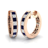 Hoop Earrings - Cedar Luxury 1.5ct Blue Sapphire Gold