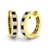 Hoop Earrings - Cedar Luxury 1.5ct Blue Sapphire Gold