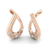 Elegant 0.33Ct Scattered Diamond Teardrop Twist Hoop Earrings