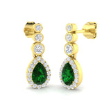 Luxury Emerald Cut Gold Diamond Earrings – Creek Collection, 1.25ct to 3ct