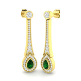 Delta Emerald Cut Diamond Gold Earrings | 1.5ct to 1.75ct Luxury Jewelry
