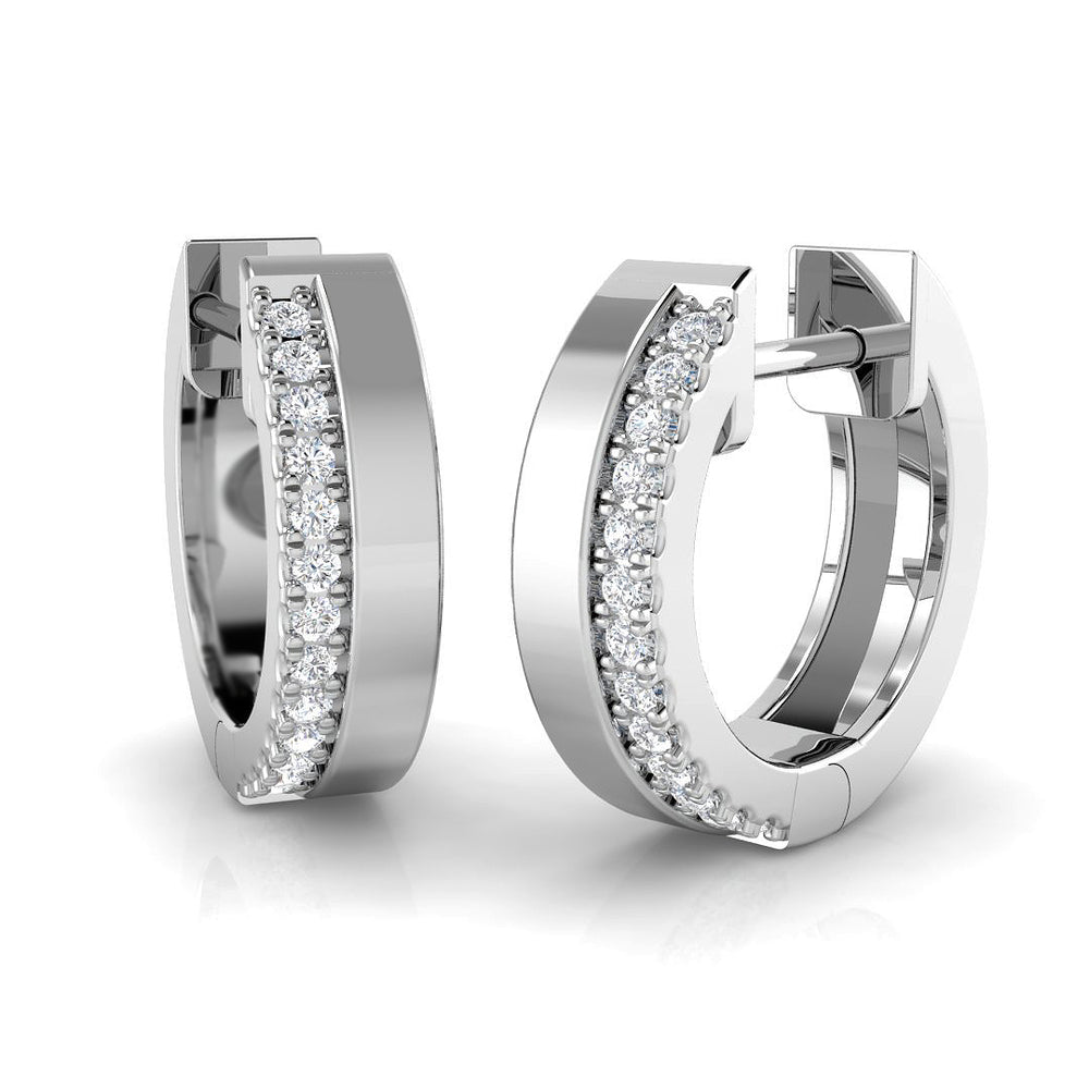 Hoop Earrings - Foggy 0.1ct Gold Diamond Radiance