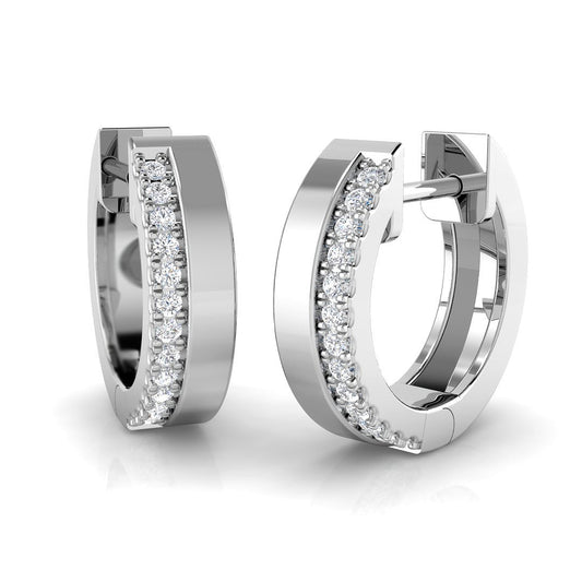 Hoop Earrings - Foggy 0.1ct Gold Diamond Radiance