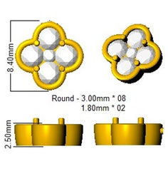 0.9 Carat D-E/VS Lab Grown Diamond Shape Earring 9k Yellow Gold Ready To Ship