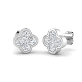 0.86ct Lab Diamond Round Cut Stud Earrings in 9K White Gold