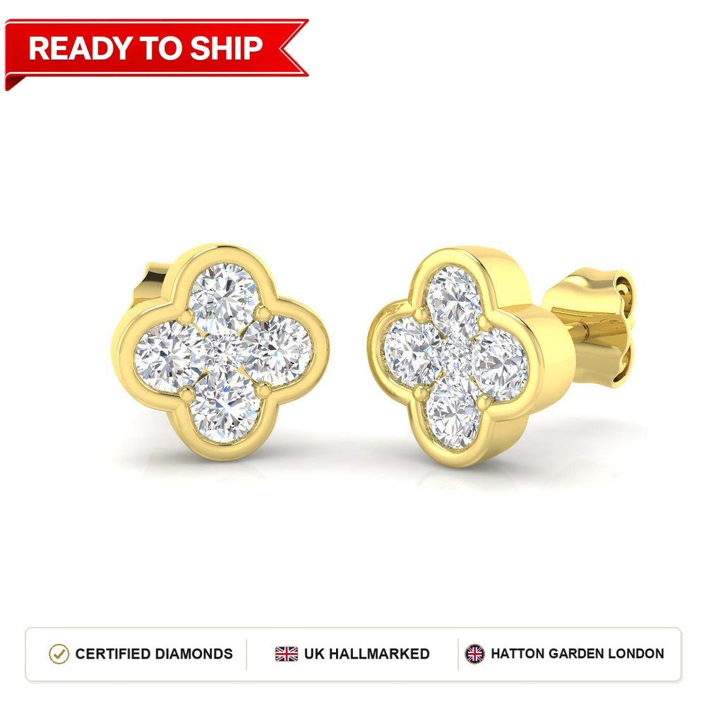Lab grown diamond earring