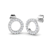 Must-Have 0.33Ct Diamond Open Circle Stud Earrings in White Gold