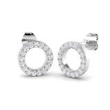 Must-Have 0.33Ct Diamond Open Circle Stud Earrings in White Gold