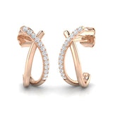 Elegant 0.10Ct Open Rectangle Diamond Stud Earrings in White Gold