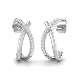 Elegant 0.10Ct Open Rectangle Diamond Stud Earrings in White Gold