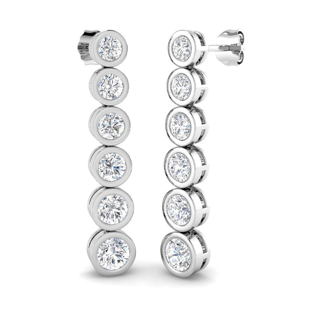 3.1ct Lab Diamond Round Cut Stud Earrings in 9K White Gold