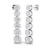 3.1ct Lab Diamond Round Cut Stud Earrings in 9K White Gold