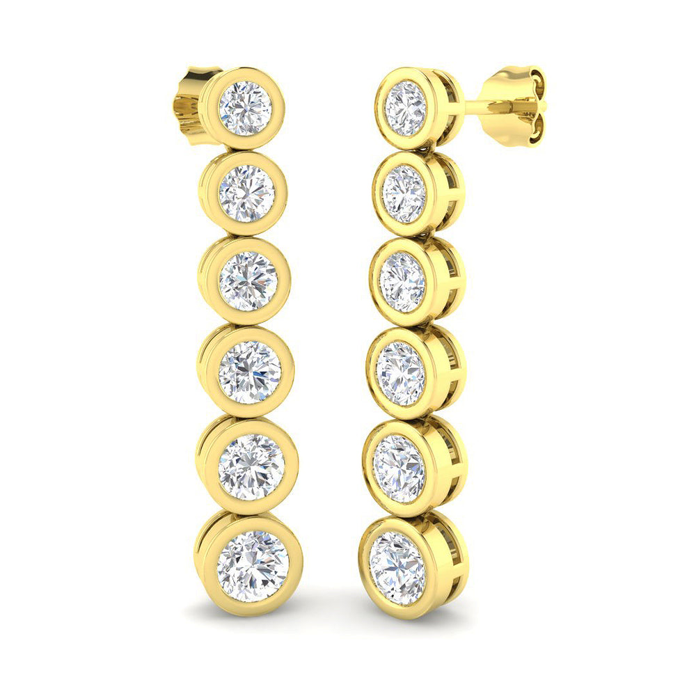 3.1ct Lab Diamond Round Cut Stud Earrings in 9K Yellow Gold