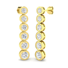 3.1 Carat D-E/VS Lab Grown Diamond Drop & Trilogy Earring 9k Yellow Gold Ready To Ship