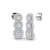 "Elegant Jetty Gold Drop & Trilogy Diamond Earrings - 0.5ct Luxury"