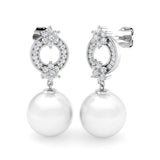 Lunty 11.5ct Gold Pearl Diamond Earrings - Elegant Luxury Jewelry