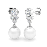 "Elegant Lunry Pearl & Gold Diamond Earrings - 8.5ct Luxury Jewelry"