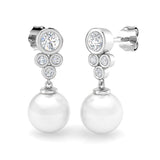 "Elegant Lunry Pearl & Gold Diamond Earrings - 8.5ct Luxury Jewelry"