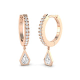 Lumpy 0.5ct Gold Drop & Trilogy Diamond Earrings | Luxury Jewelry