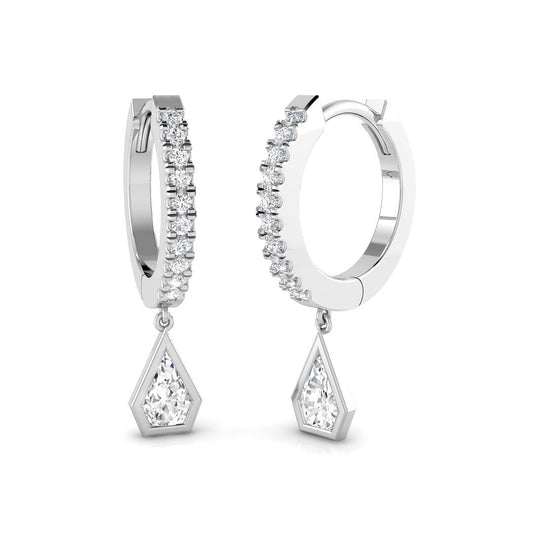 Lumpy 0.5ct Gold Drop & Trilogy Diamond Earrings | Luxury Jewelry