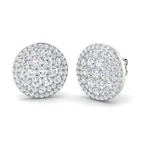 Lunxy 1.75ct Gold Cluster Diamond Earrings - Elegant Luxury Jewelry