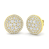Lunxy 1.75ct Gold Cluster Diamond Earrings - Elegant Luxury Jewelry