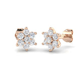 "Engpy Gold Cluster Diamond Earrings - Luxurious 0.5ct to 2ct Elegance"