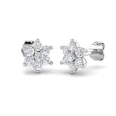 "Engpy Gold Cluster Diamond Earrings - Luxurious 0.5ct to 2ct Elegance"