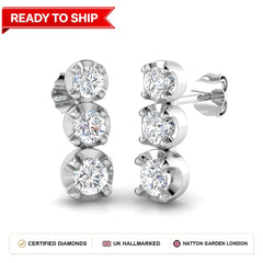 Lab grown diamond earring