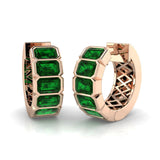 Luory 2.5ct Emerald Diamond Gold Earrings - Luxurious Fine Jewelry