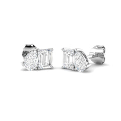 1 Carat D-E/VS Lab Grown Diamond Fancy Earring 9k White Gold Ready To Ship