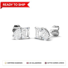 Lab grown diamond earring