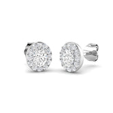 "Emmy Halo Gold Diamond Earrings | Luxury 0.5ct to 1ct Jewel Design"