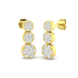 "Enspy Gold Drop & Trilogy Diamond Earrings | Elegant 0.5ct to 2ct"