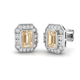 "Lupny Luxury Morganite Gold Earrings - Exquisite 1.25ct to 1.75ct"