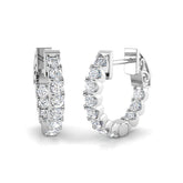 Hoop Earrings - Petal 0.5ct To 3.5ct Exquisite Diamond