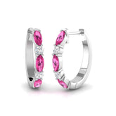 Lupsy Pink Sapphire & Diamond Gold Earrings - 0.5ct Luxury Jewelry