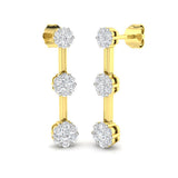 Lupoy Gold Diamond Drop & Trilogy Earrings - 0.5ct Luxury Jewelry