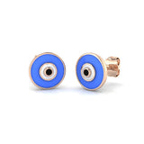 Protective 0.25Ct Diamond Evil Eye Stud Earrings in White Gold
