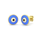 Protective 0.25Ct Diamond Evil Eye Stud Earrings in White Gold