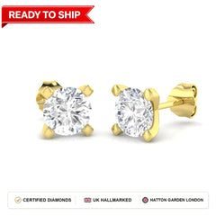 Lab grown diamond earring